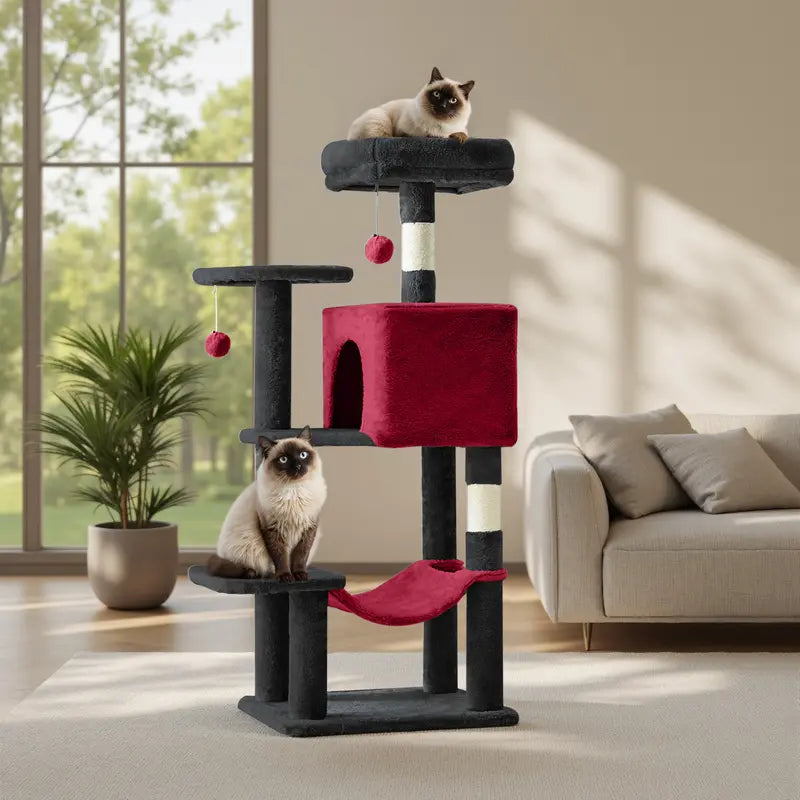 High-Rise Haven: Multi-Level Cat Tree with Luxury Condo