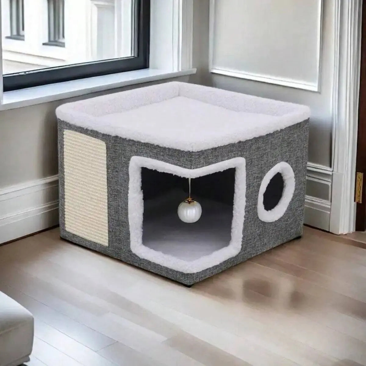 Nekonana™ Habitat Cube: Modern Cat Den with Ultra-Soft Cushions